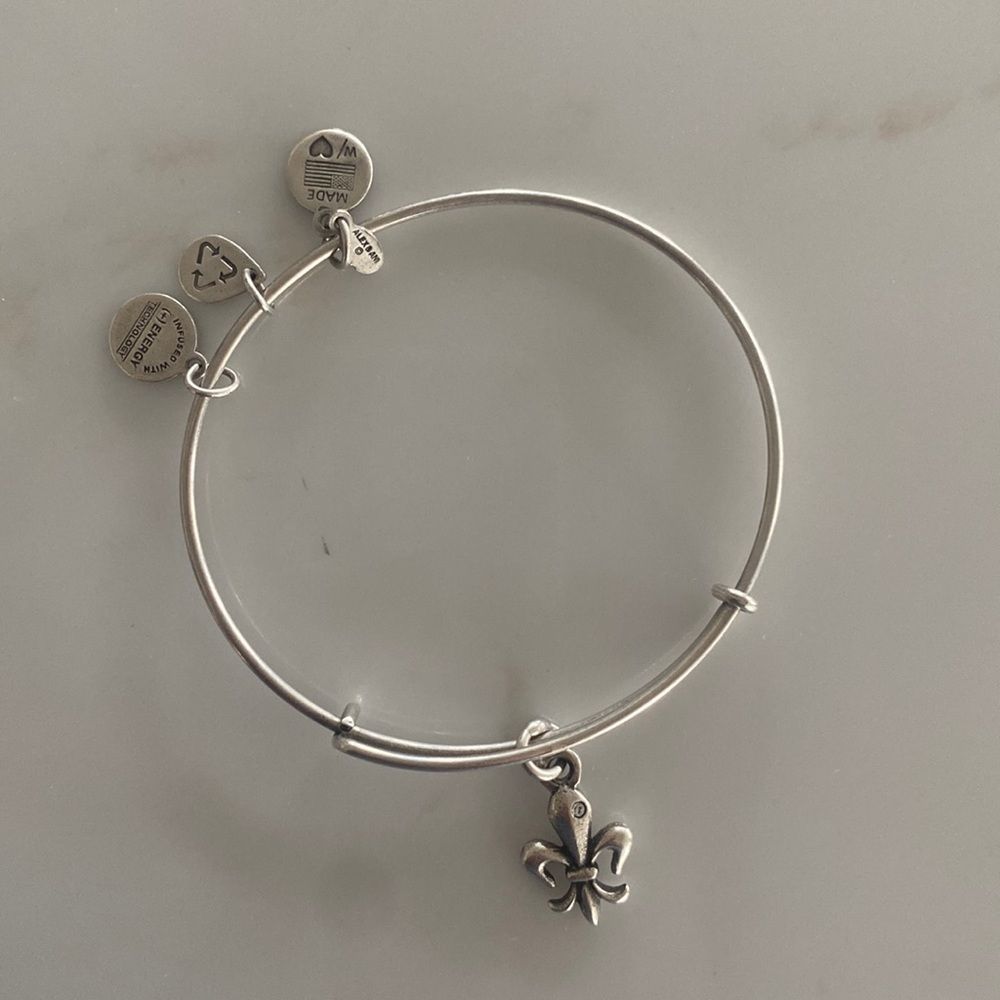 Alex & Ani | French Royalty silver charm bangle bracelet